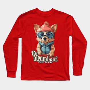 Cute Dog Steamboat Mountain Ski Long Sleeve T-Shirt